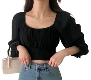 Trendy Black Backless Tie-Up Top | Small Size |