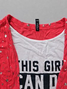Girl's Graphic T-Shirt &amp; Shrug Set