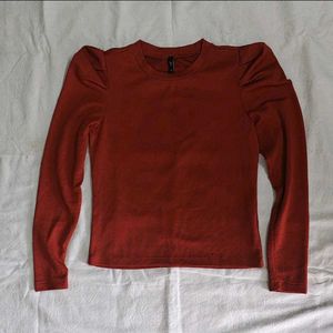 Rust Puff Sleeve Top