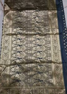 Elegant Grey Banarasi Silk Saree