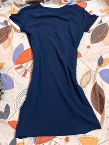 Y2K Navy Blue "1990" Graphic Dress