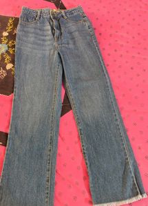 flared blue jeans