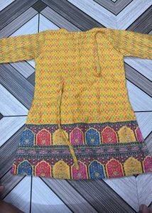 Embroidered Yellow Kurta with dupatta