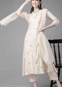 Myntra Festive Cream Kurta