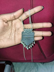 Oxidized Silver Pendant Necklace