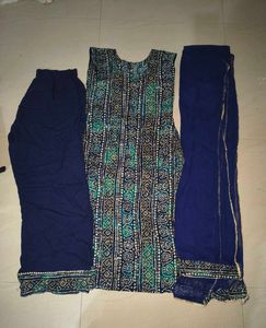 Beautiful Navy Blue Kurta Set with Dupatta