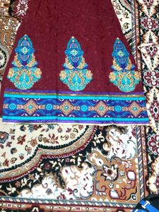 coffee brown Embroidered suit set