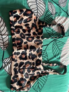 Leopard Print Bikini Top