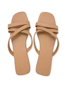 Stylish Beige Flat Sandals