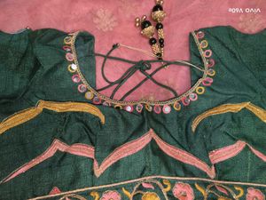 Embroidered Green lehnga with Mirror Work