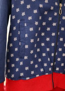 Stylish Blue Patterned Hoodie