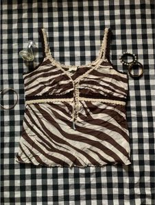 Stylish Zebra Print Camisole Top