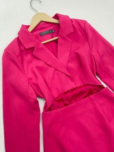 Hot Pink Cut-Out Blazer Dress