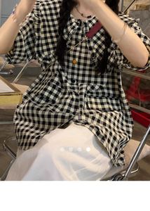 Cute Gingham Ruffle Blouse