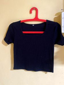 Classic Black Square Neck Top