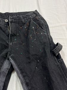 Stylish Black Paint Splatter Jeans
