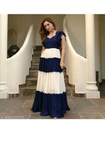 Blue & White Striped Dress Size- Medium