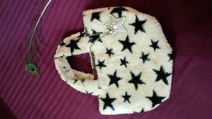 Star Pattern Fluffy Handbag