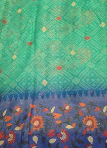 Beautiful Printed Teal Saree 2