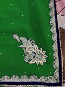 Vibrant Green Embellished Saree