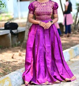 Beautiful Purple pure  Silk skirt and blouse
