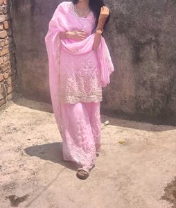 Pink Mirror Work Dress