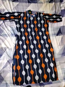 Brand new Navy Blue, Orange &amp; Grey kurti