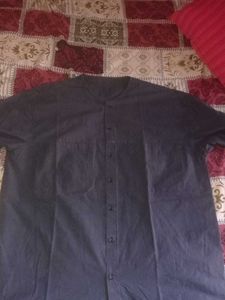 Men's Dark Blue Button-Up Shirt