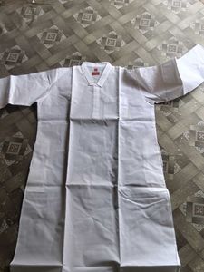 Simple White poly Cotton Kurta