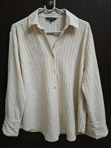 Westside Striped Button-Down Crinkled Look Shirt