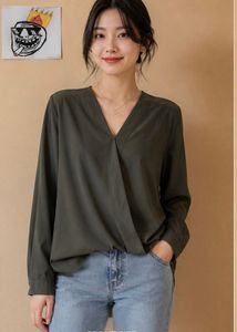 Olive Green V-Neck Tunic