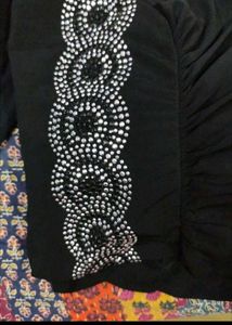 xxl Black Sleeveless Dress with sequences