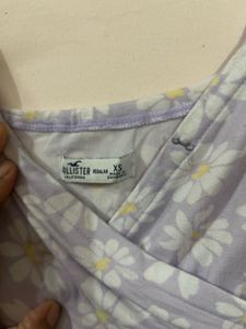 Lavender Daisy Print Tiered Mini Dress