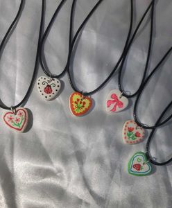 Clay Charm leather Cord Necklace