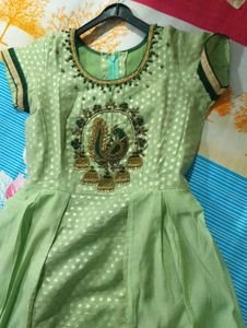 Mint Green Embellished Anarkali Kurta