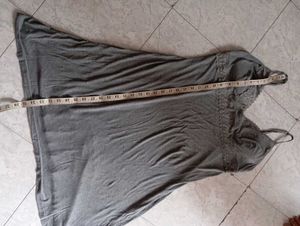 Grey Lace Trim Slip Dress