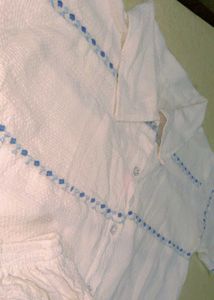 White Cotton Night Suit