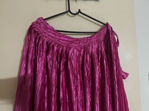 Stunning Pink Crushed satin ghagra