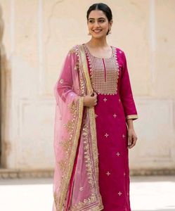 Elegant Pink Kurta with premium heavy dupatta