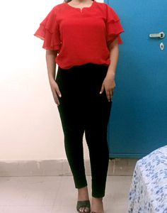Beautiful Red Top 😍 Both Jegging And Top