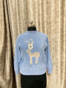 Imported korean fluffy neck pullover