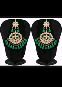 kundan Green Jhumka