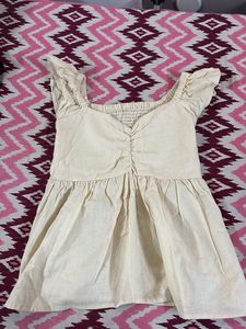 Cute Cream Peplum Top