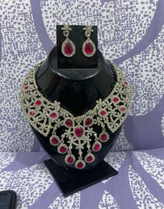 Red & Silver Statement Jewelry Set
