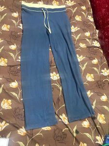Blue Yoga Pants with Yellow Trim