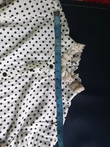 NAVY BLUE POLKADOT FULL BUTTON DRESS