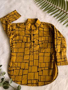 Stylish Yellow Printed Kurta