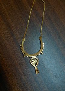 Vintage Rhinestone Floral Pendant Necklace