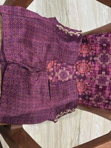 Designer Purple Print Saree