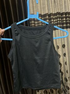 Black Ribbed Tank Top